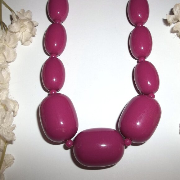 Purple Beaded Necklace Statement Jewelry Fashion Accessory Woman Retro Girl D332 - Picture 6 of 6